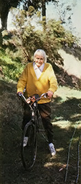 Though he's 83 years old, Mr. Workman?a ""volcano ""of energy?still rides his ""clunker"" bicycle 15 to 20 miles a day!